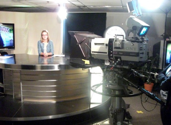 HDCH records a news broadcast at the Montreal CBC.