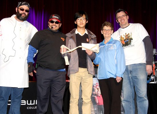 Harry Chen Mohawk College Popsicle Stick Bridge contest winner.