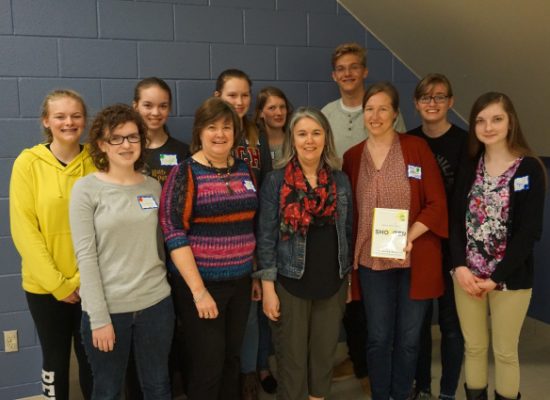 Caroline Pignat with HDCH students