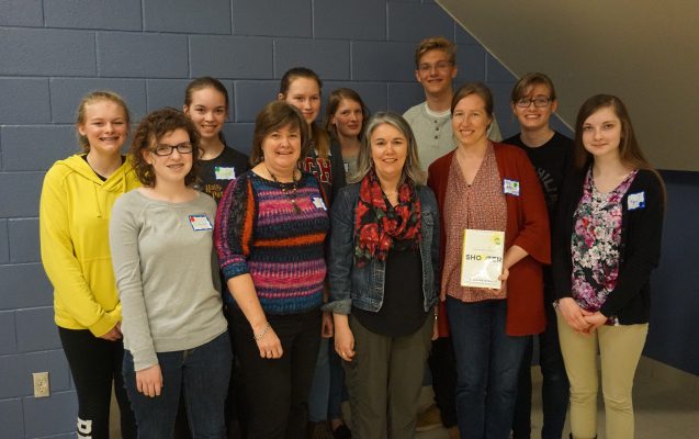 Caroline Pignat with HDCH students